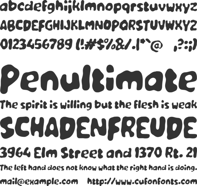 Yabakule font preview