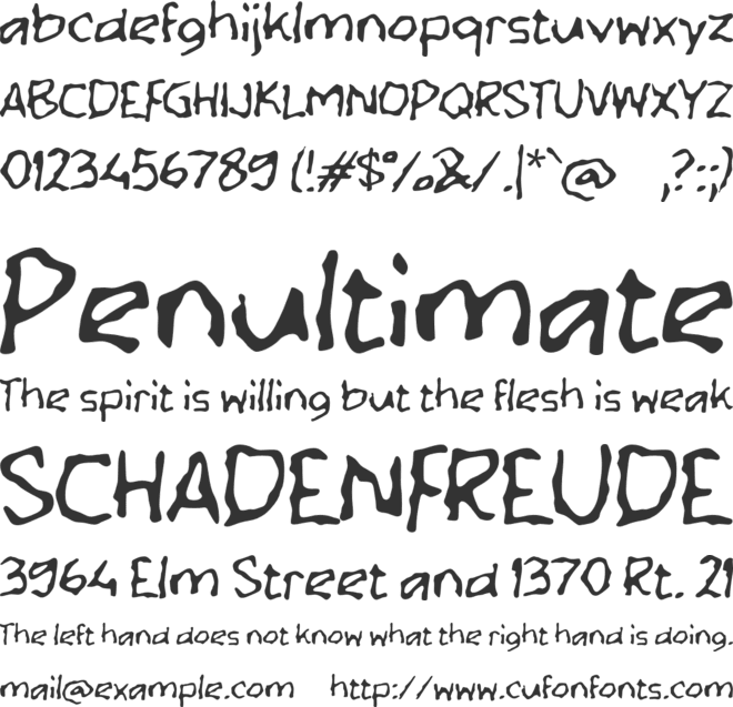 Yaberolah font preview