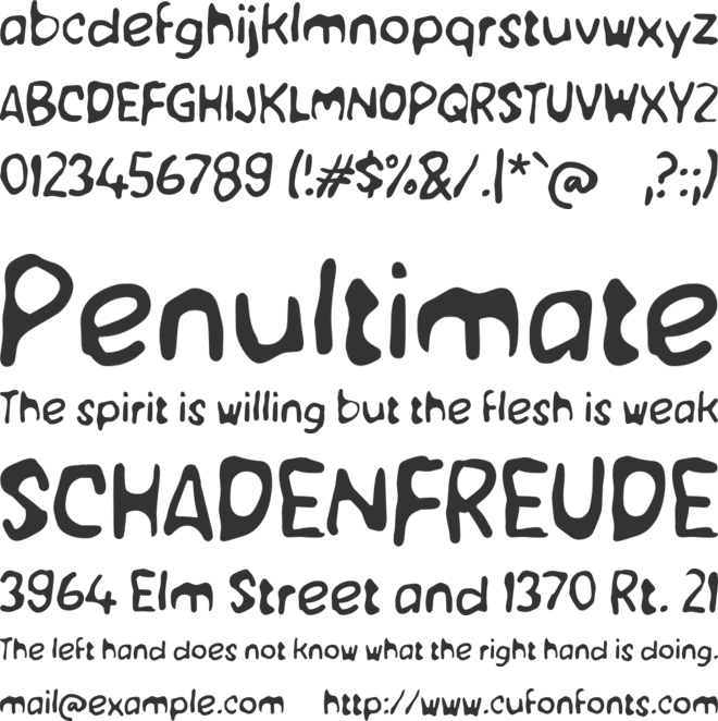 Yaberbena font preview