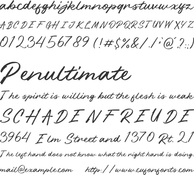 Roseira font preview