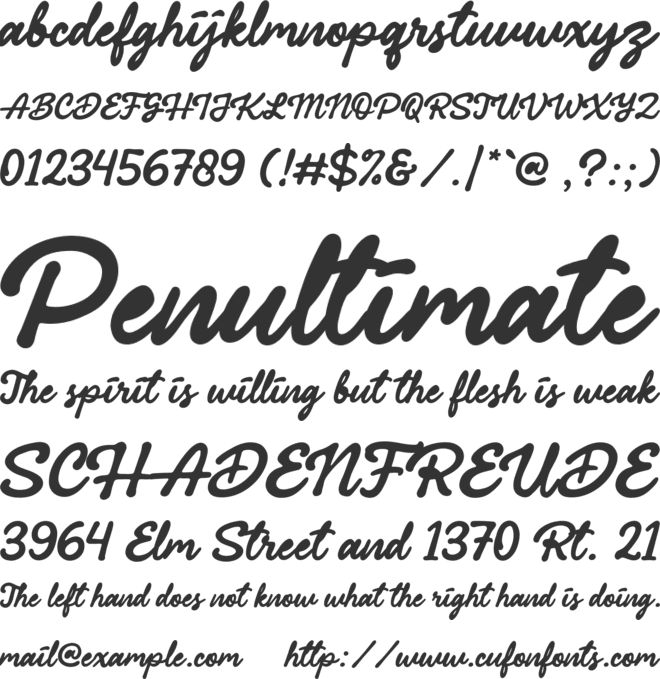 Gibson Mirage font preview