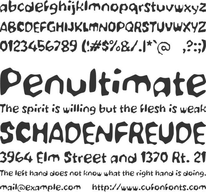 Yabubok font preview