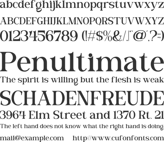 Valloria font preview