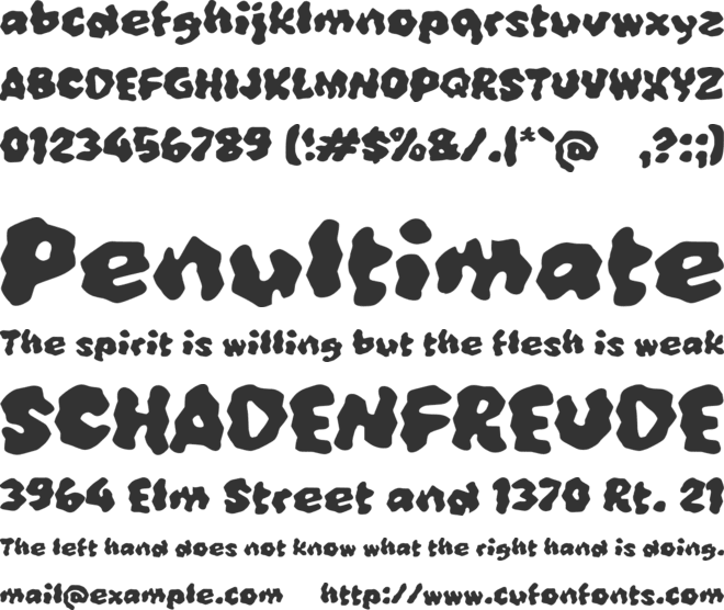 Yabadugo font preview