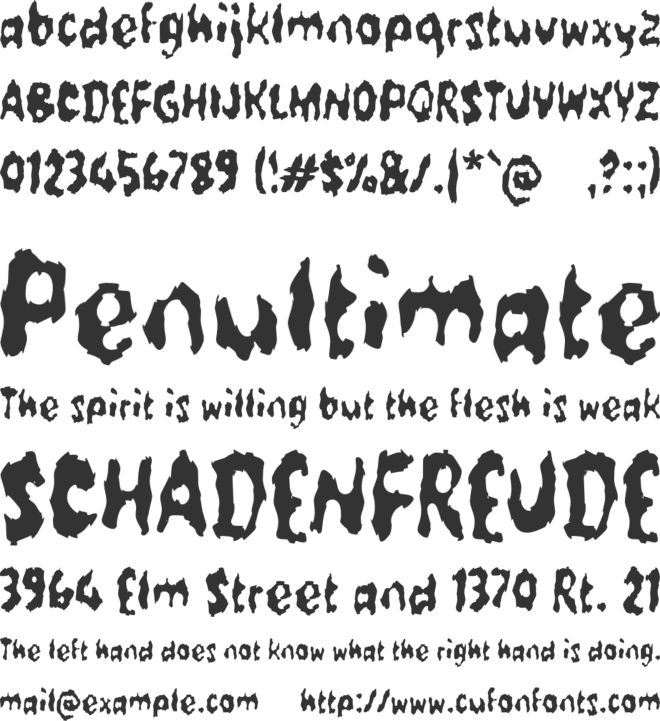 Yabakarin font preview