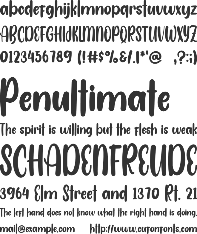 Cheerfully font preview