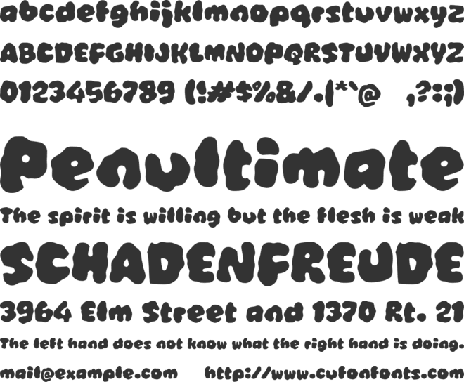 Yabinter font preview