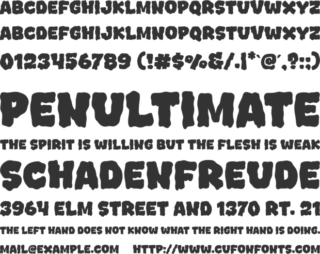 Spooky Theme font preview