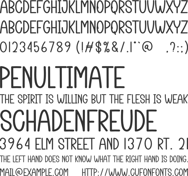Children font preview