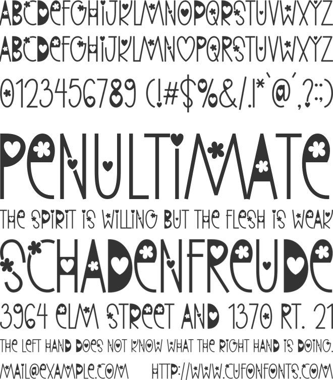 Buttercup Flower font preview