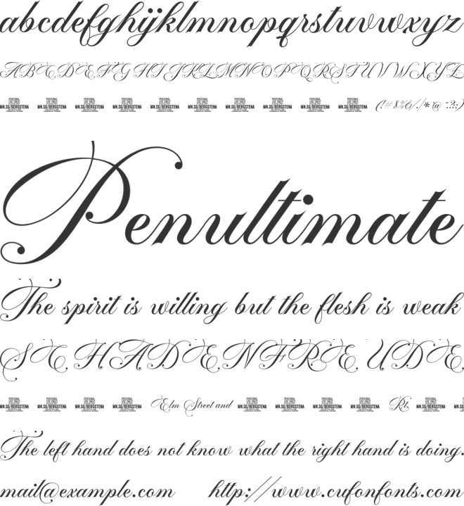 Bergstena Decorated PERSONAL USE font preview