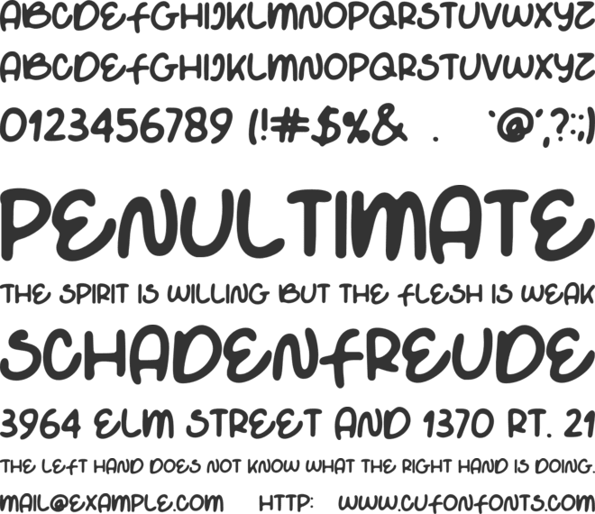 White Apple font preview