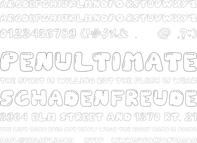 Playful Swollen font preview