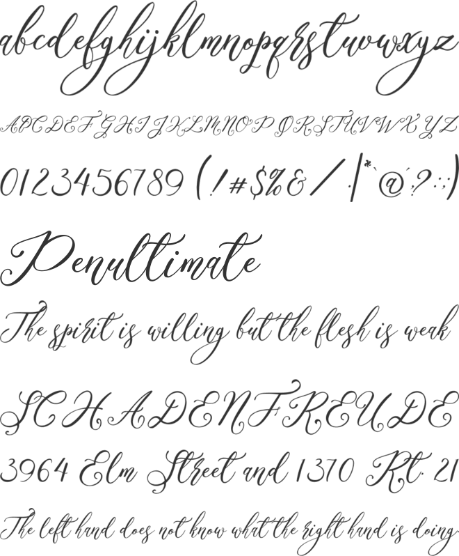 Gorgeous Angels font preview