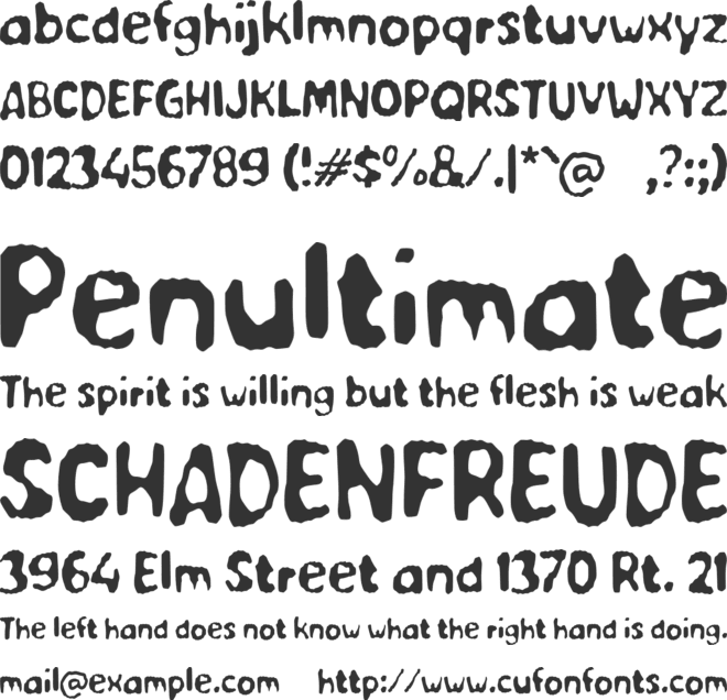 Yabajume font preview