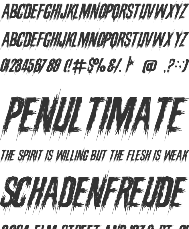 Death Stinger font preview