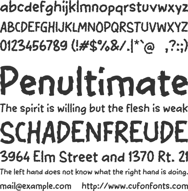 Yabaome font preview