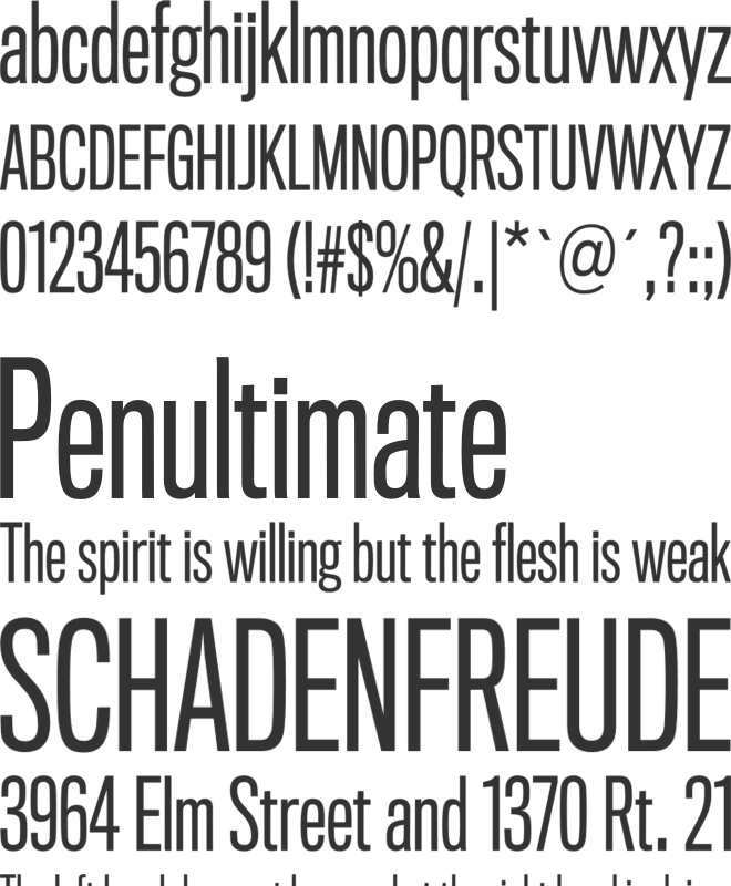 TitlingGothicFB Comp font preview