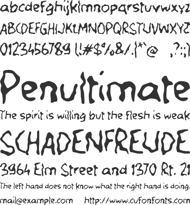 Yabarent font preview