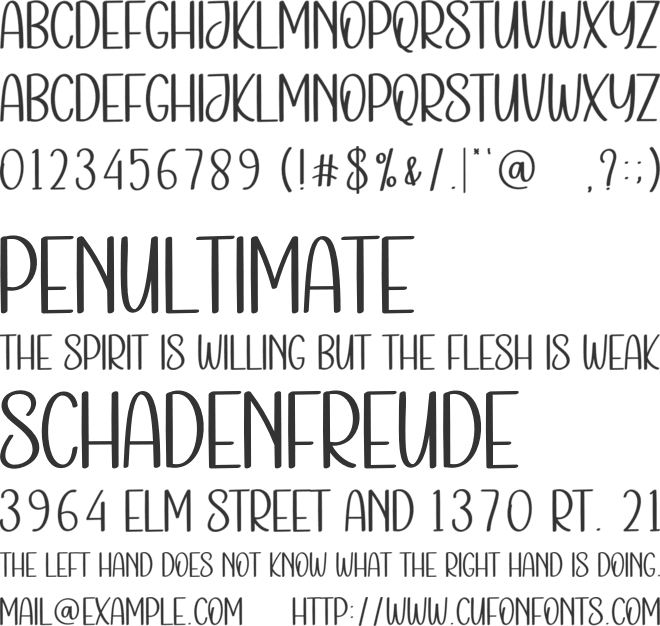 Love Cute font preview