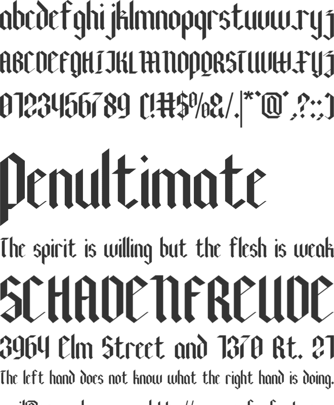 Blackville font preview