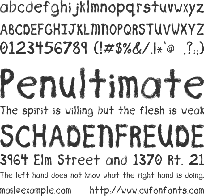 HazesRaggedFont font preview