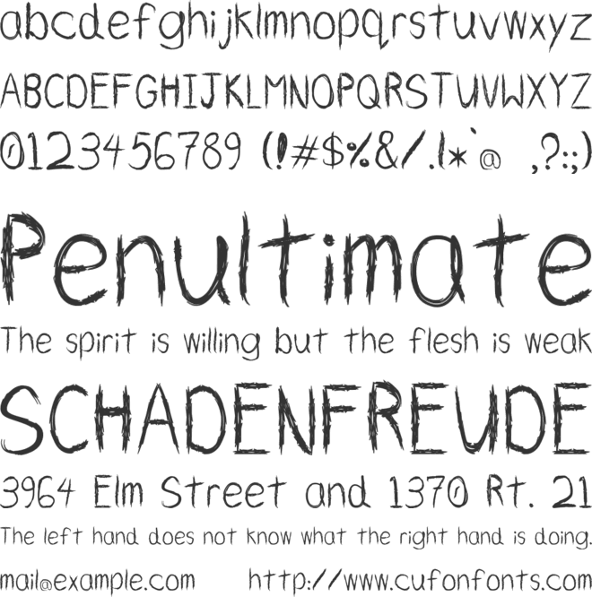 HazesRaggedFontLight font preview