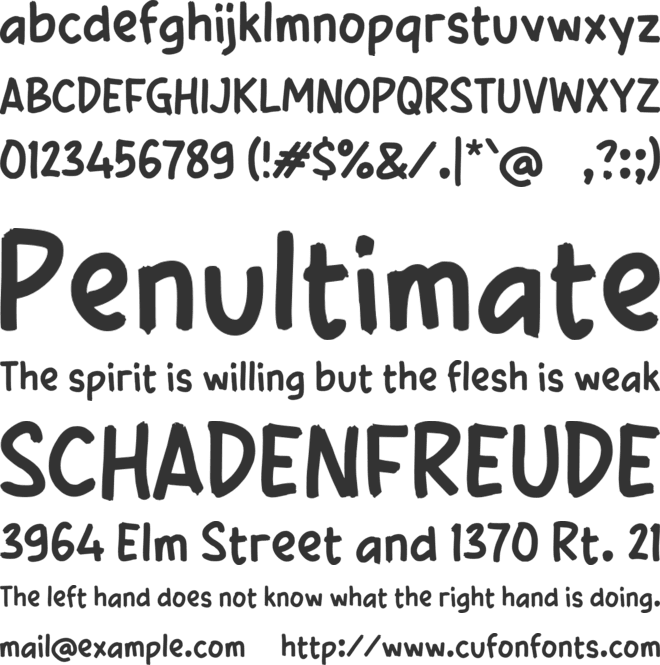 Yaberpany font preview