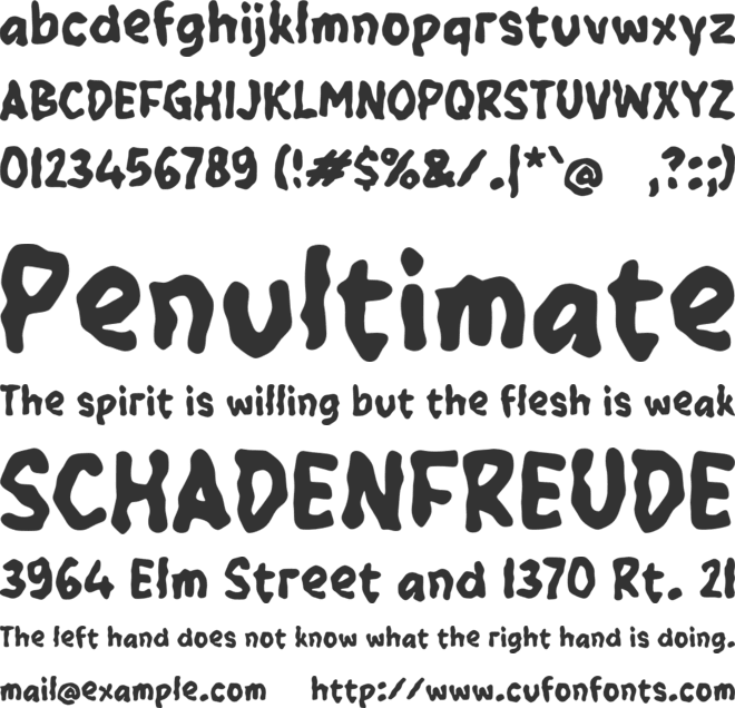 Yabetahke font preview