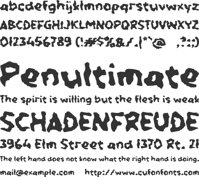 Yabarche font preview