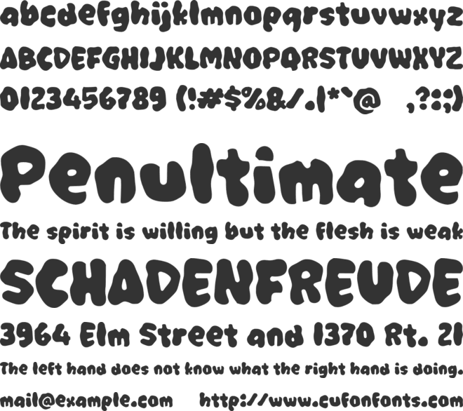 Yabaneon font preview