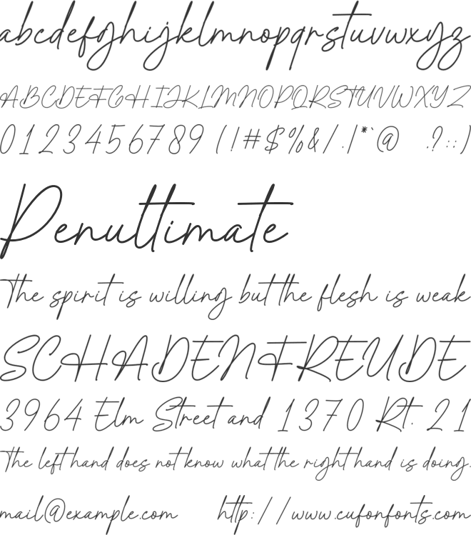 Sandelia - Personal Use font preview