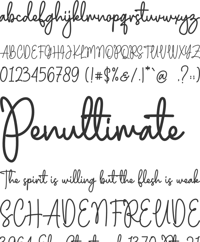 Monoline Personal font preview
