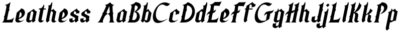 Leathess font