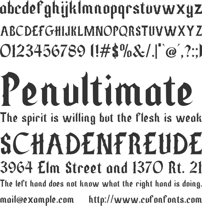 Leathess font preview