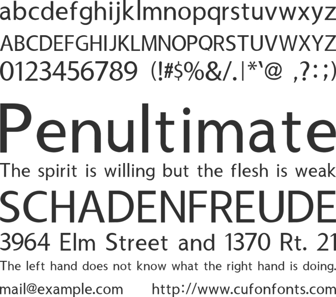 Usuality font preview