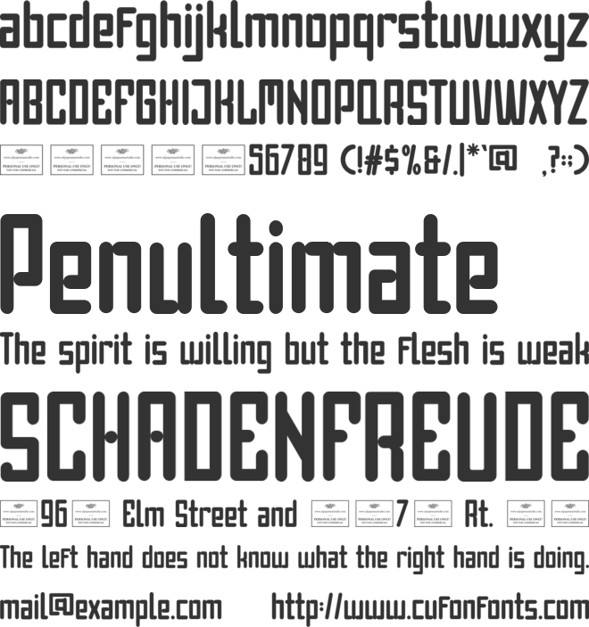 Stone Free font preview