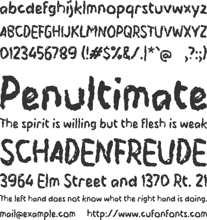 Yabelagi font preview