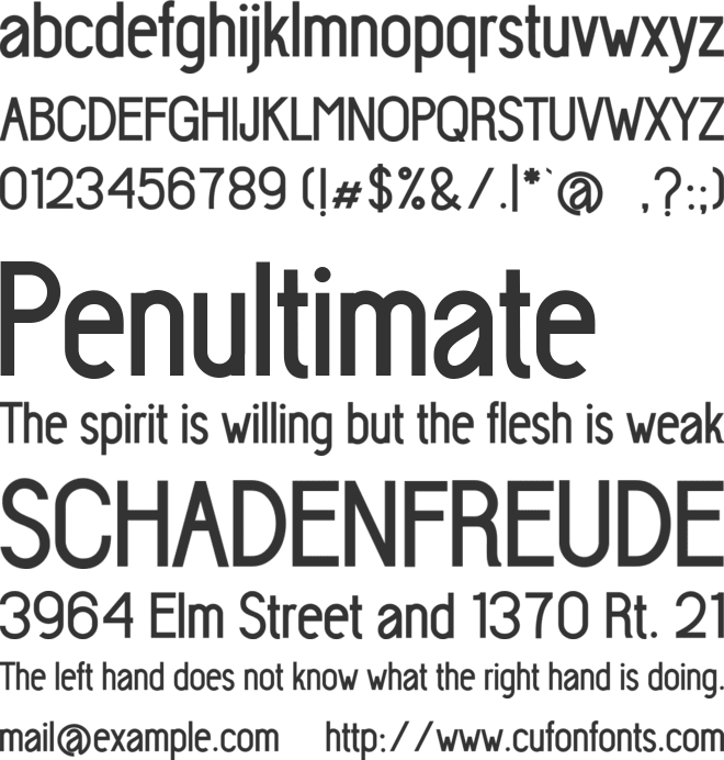 Progelud Free Version font preview
