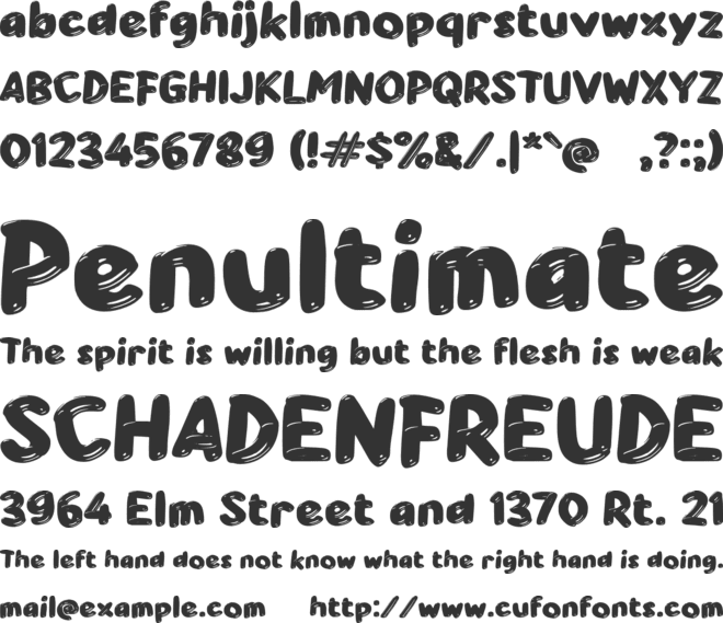 Yabaeky font preview