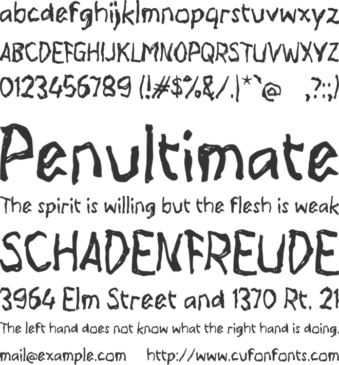 Yabenaroz font preview