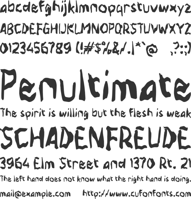 Yablazury font preview