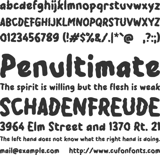 Yabajed font preview