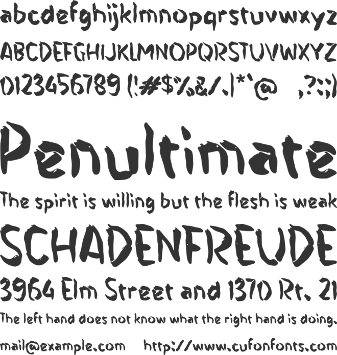 Yabatzoe font preview