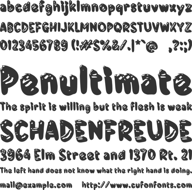 Yabotenga font preview