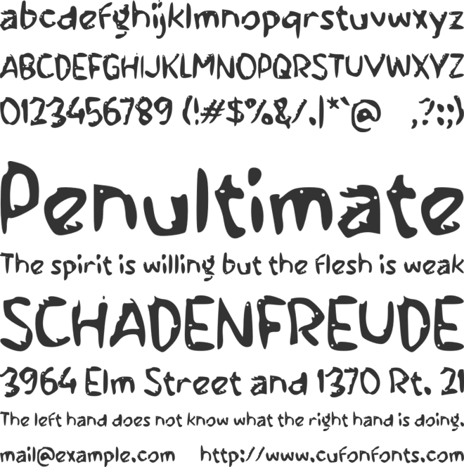 Yabalusia font preview