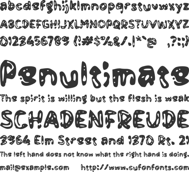 Yabinca font preview