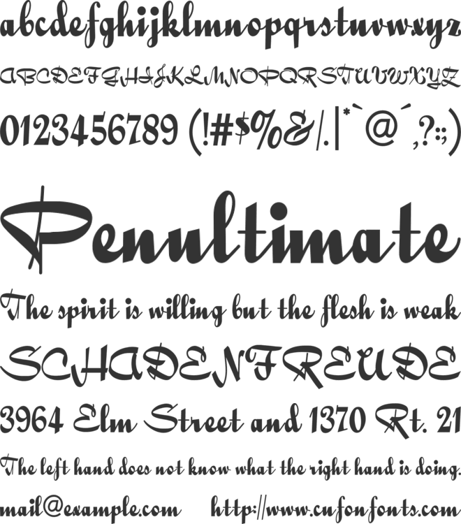Emaliono font preview