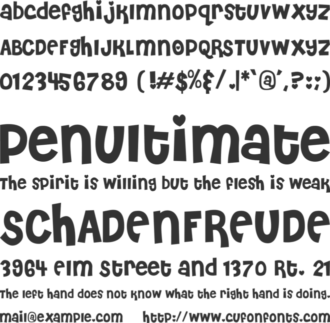 Teehee Town font preview