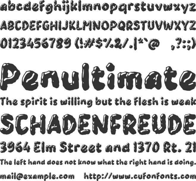 Yabazull font preview